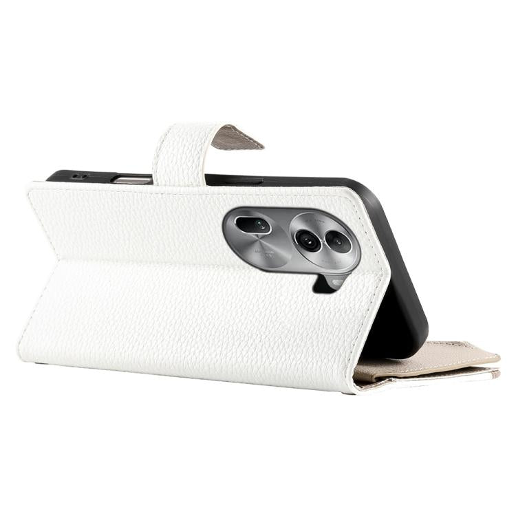 For OPPO Reno11 Pro Global Stitching Multi-card Zipper Wallet Leather Phone Case with Short Strap