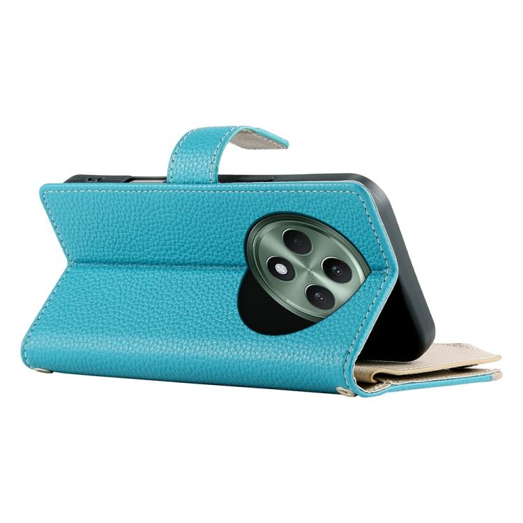 For OPPO Reno12 F 4G / 5G / F27 Stitching Multi-card Zipper Wallet Leather Phone Case with Short Strap