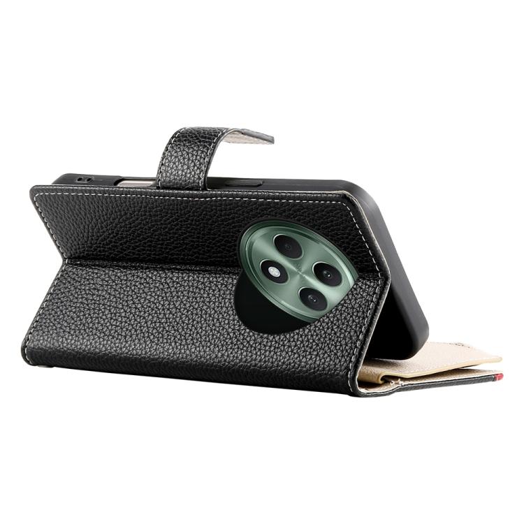For OPPO Reno12 F 4G / 5G / F27 Stitching Multi-card Zipper Wallet Leather Phone Case with Short Strap