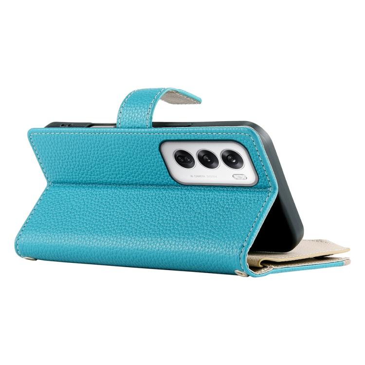For OPPO Reno12 Global Stitching Multi-card Zipper Wallet Leather Phone Case with Short Strap