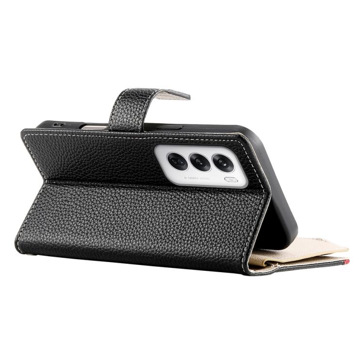 For OPPO Reno12 Global Stitching Multi-card Zipper Wallet Leather Phone Case with Short Strap