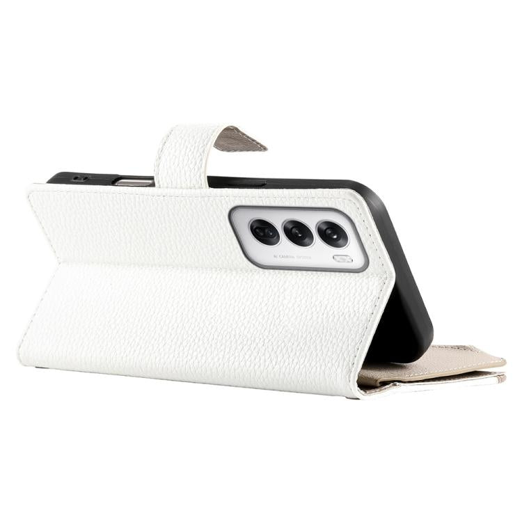 For OPPO Reno12 Global Stitching Multi-card Zipper Wallet Leather Phone Case with Short Strap