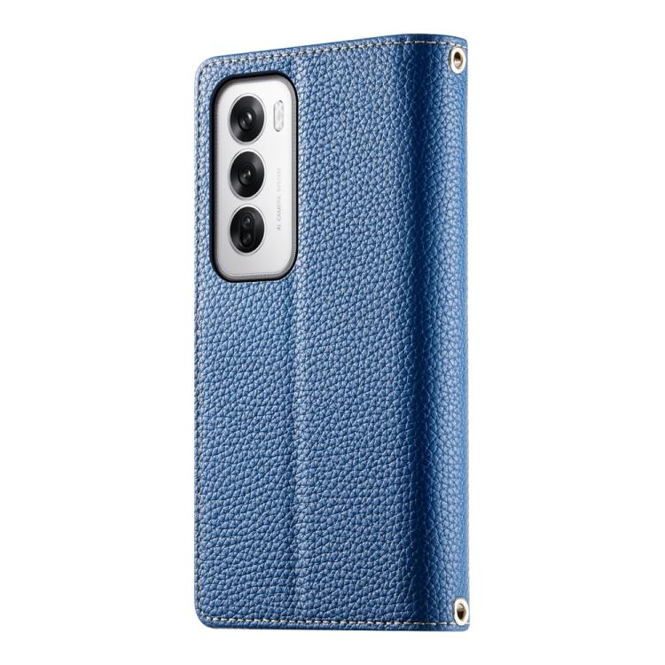 For OPPO Reno12 Global Stitching Multi-card Zipper Wallet Leather Phone Case with Short Strap