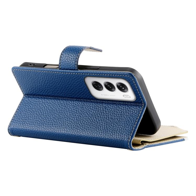 For OPPO Reno12 Global Stitching Multi-card Zipper Wallet Leather Phone Case with Short Strap