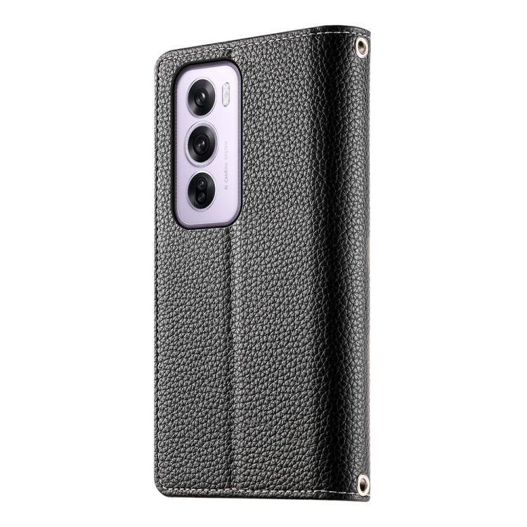 For OPPO Reno12 Pro Global Stitching Multi-card Zipper Wallet Leather Phone Case with Short Strap