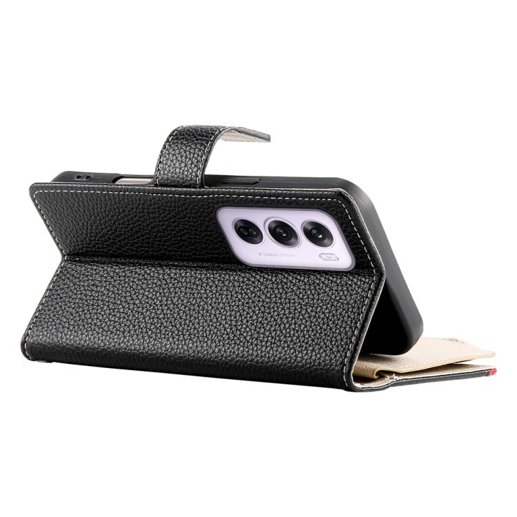 For OPPO Reno12 Pro Global Stitching Multi-card Zipper Wallet Leather Phone Case with Short Strap