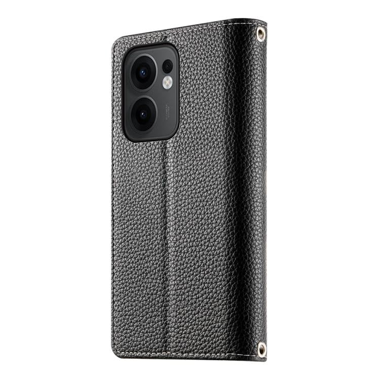 For OPPO Reno13 F 4G / 5G Stitching Multi-card Zipper Wallet Leather Phone Case with Short Strap