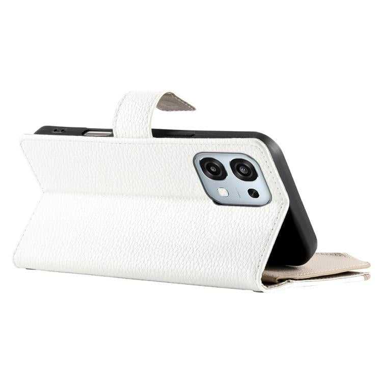For OPPO A6 Pro 4G / 5G Global / F31 5G Stitching Multi-card Zipper Wallet Leather Phone Case with Short Strap
