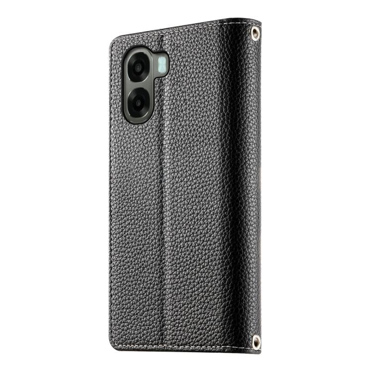 For OPPO A6x 5G / A6 5G Global Stitching Multi-card Zipper Wallet Leather Phone Case with Short Strap