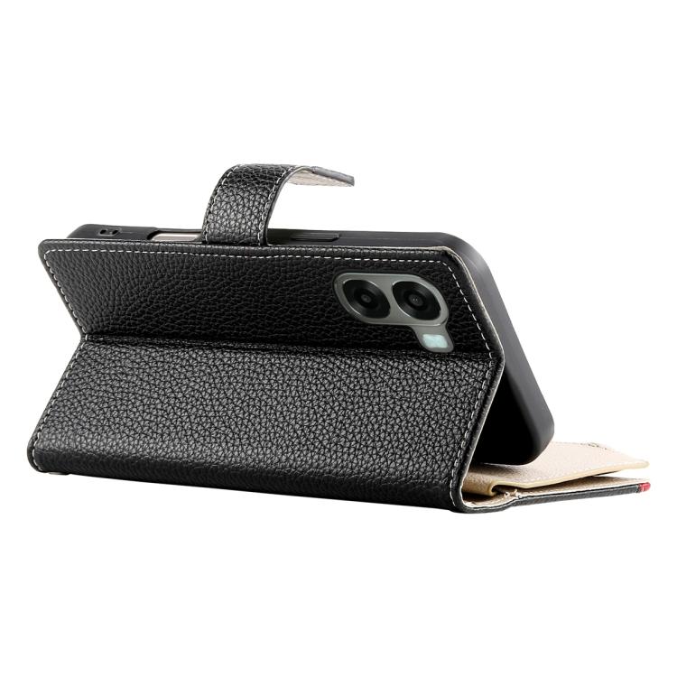 For OPPO A6x 5G / A6 5G Global Stitching Multi-card Zipper Wallet Leather Phone Case with Short Strap