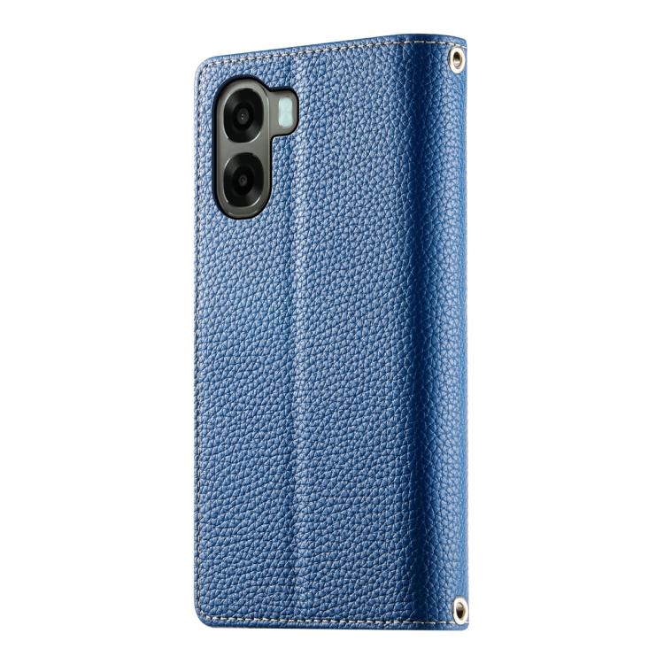 For OPPO A6x 5G / A6 5G Global Stitching Multi-card Zipper Wallet Leather Phone Case with Short Strap