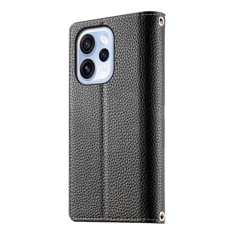 For OPPO Reno15 F 5G Stitching Multi-card Zipper Wallet Leather Phone Case with Short Strap
