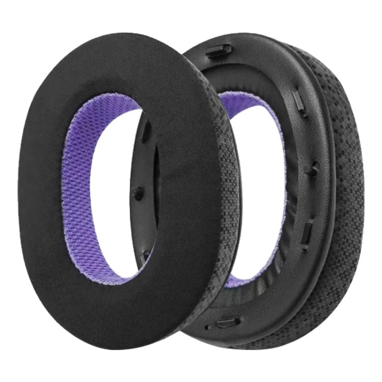 2 Pack Ice Leather Earphone Replacement Earpads Pads For Sony MDR-1000X / WH-1000XM2 - Black Purple