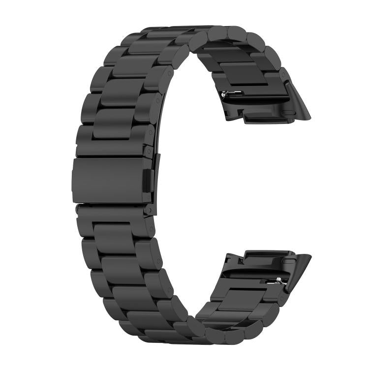 For Fitbit Charge 6 / 5 Tri-beads Flat Buckle Titanium Alloy Watch Band