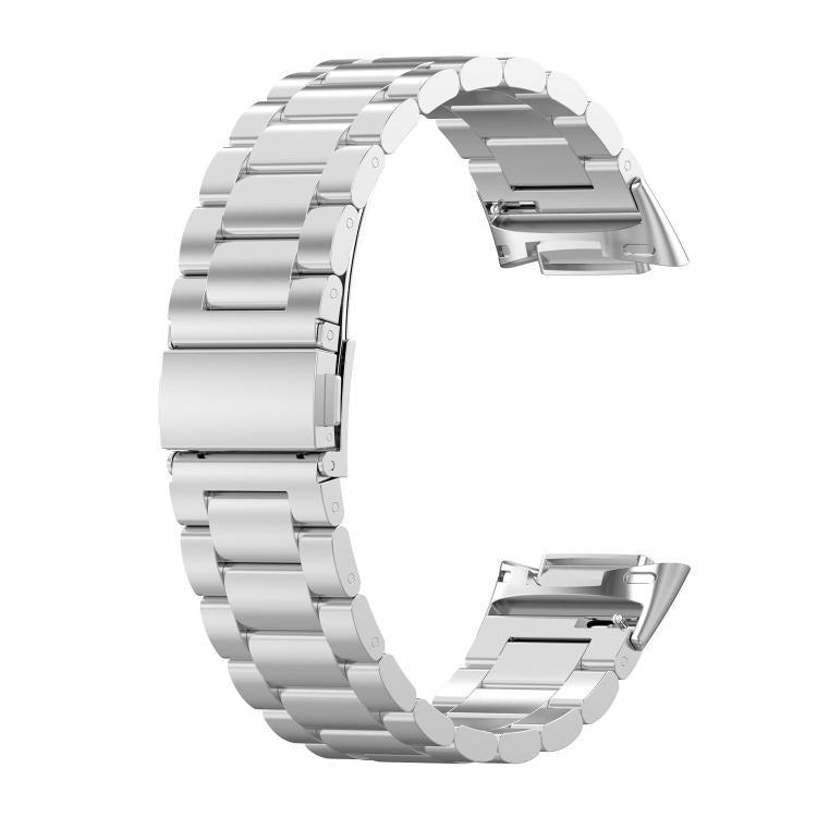 For Fitbit Charge 6 / 5 Tri-beads Flat Buckle Titanium Alloy Watch Band