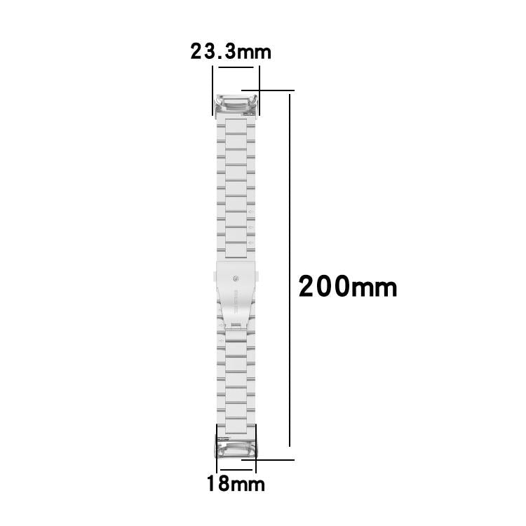 For Fitbit Charge 6 / 5 Tri-beads Flat Buckle Titanium Alloy Watch Band