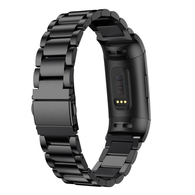 For Fitbit Charge 4 / 3 Tri-beads Flat Buckle Titanium Alloy Watch Band