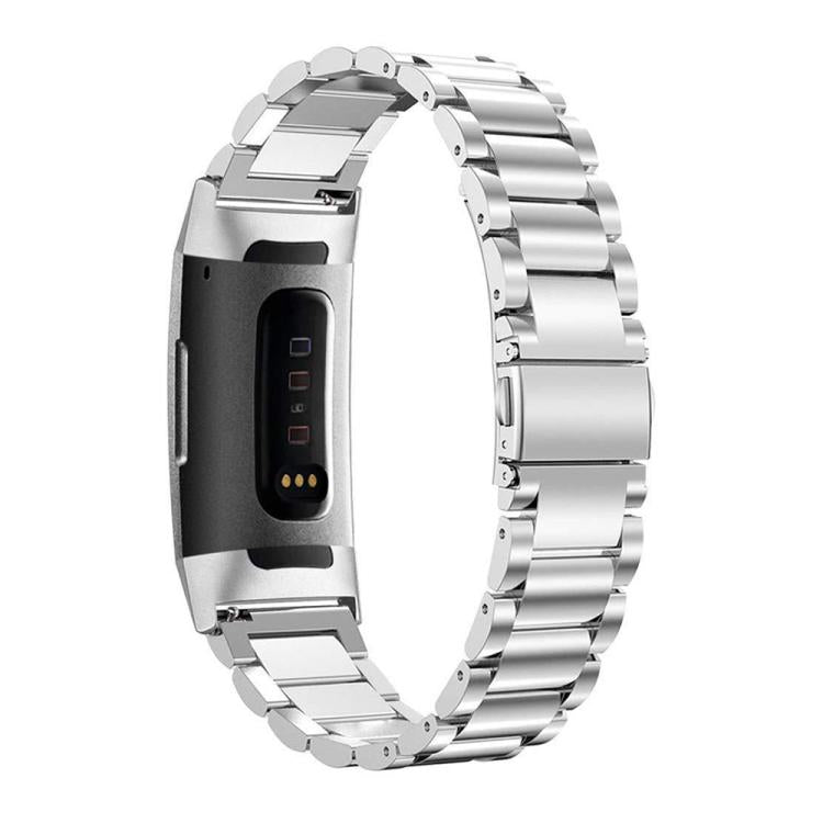 For Fitbit Charge 4 / 3 Tri-beads Flat Buckle Titanium Alloy Watch Band