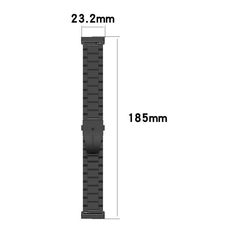 For Fitbit Versa 4 / 3 / Sense / Sense 2 Tri-beads Flat Buckle Titanium Alloy Watch Band