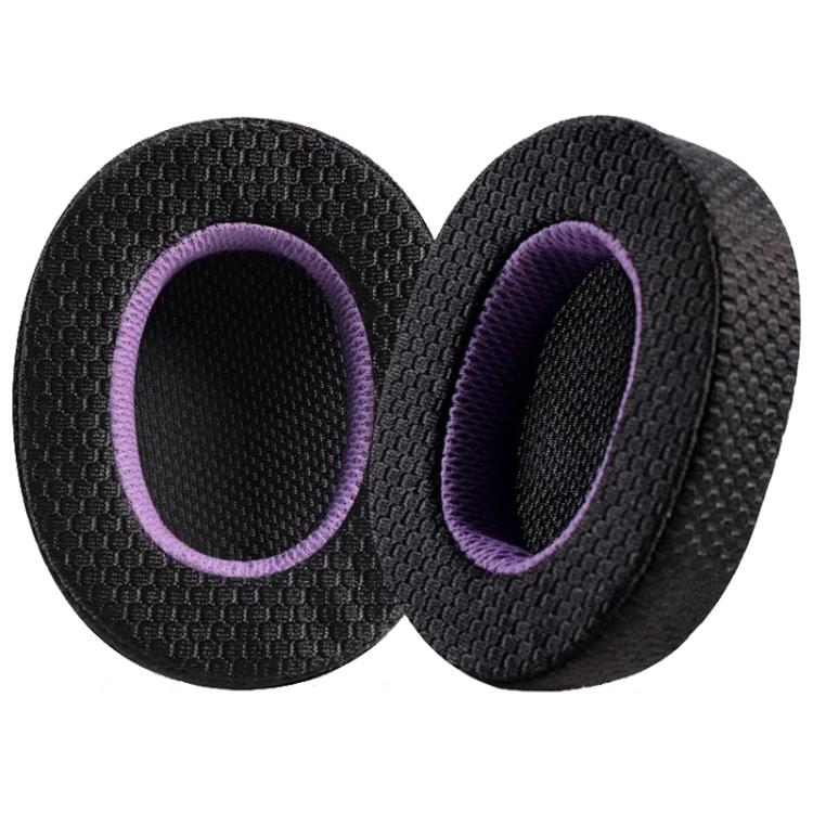 1 Pair Mesh Earphone Replacement Earpads Pads For Sony WH-1000XM5 - Black Purple