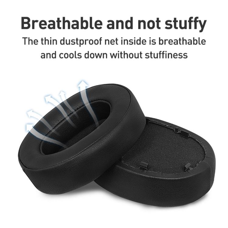 1 Pair Mesh Earphone Replacement Earpads Pads For Sony WH-1000XM5 - Black Purple