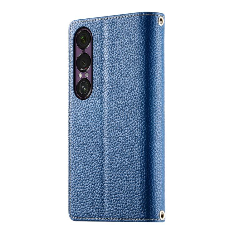 For Sony Xperia 1 VII Stitching Multi-card Zipper Wallet Leather Phone Case with Short Strap