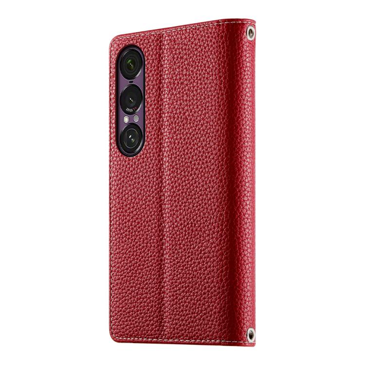For Sony Xperia 1 VII Stitching Multi-card Zipper Wallet Leather Phone Case with Short Strap