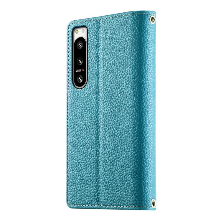 For Sony Xperia 5 IV Stitching Multi-card Zipper Wallet Leather Phone Case with Short Strap