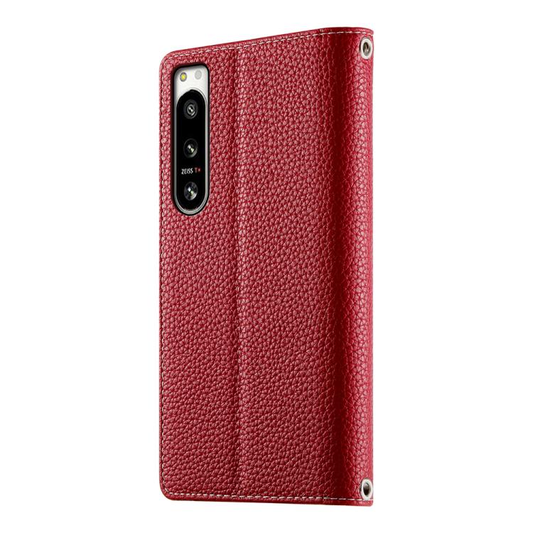 For Sony Xperia 5 IV Stitching Multi-card Zipper Wallet Leather Phone Case with Short Strap