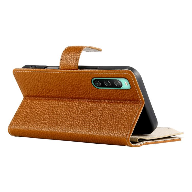 For Sony Xperia 10 IV Stitching Multi-card Zipper Wallet Leather Phone Case with Short Strap