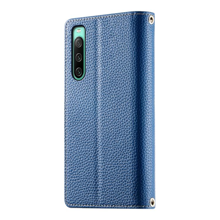 For Sony Xperia 10 IV Stitching Multi-card Zipper Wallet Leather Phone Case with Short Strap