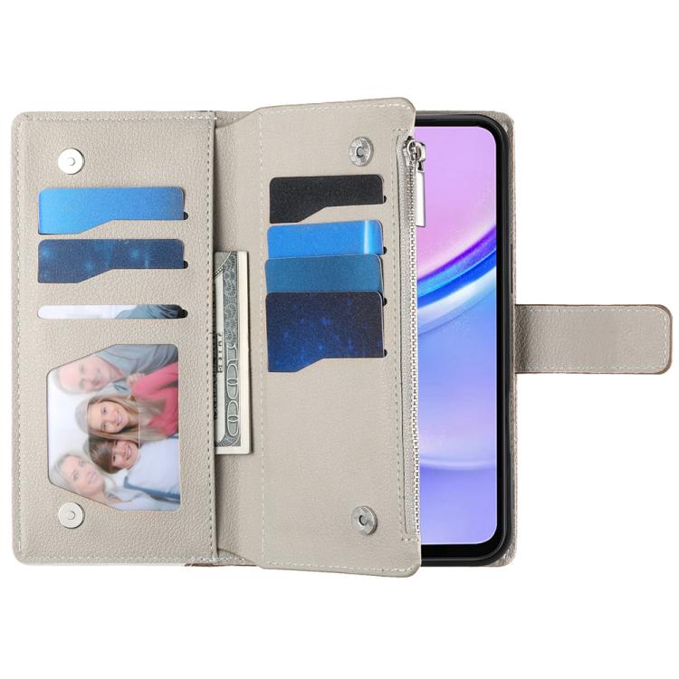 For Sony Xperia 10 V Stitching Multi-card Zipper Wallet Leather Phone Case with Short Strap