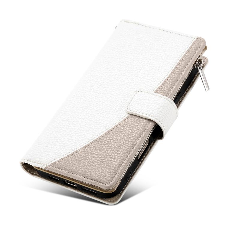For Sony Xperia 10 V Stitching Multi-card Zipper Wallet Leather Phone Case with Short Strap