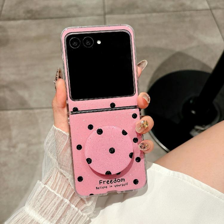 For Motorola Razr 60 Glitter Powder Dots Pattern Phone Case with Holder