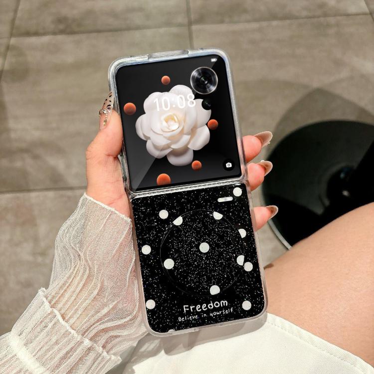 For Honor Magic V Flip Glitter Powder Dots Pattern Phone Case with Holder