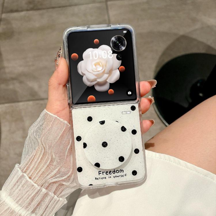For Honor Magic V Flip Glitter Powder Dots Pattern Phone Case with Holder