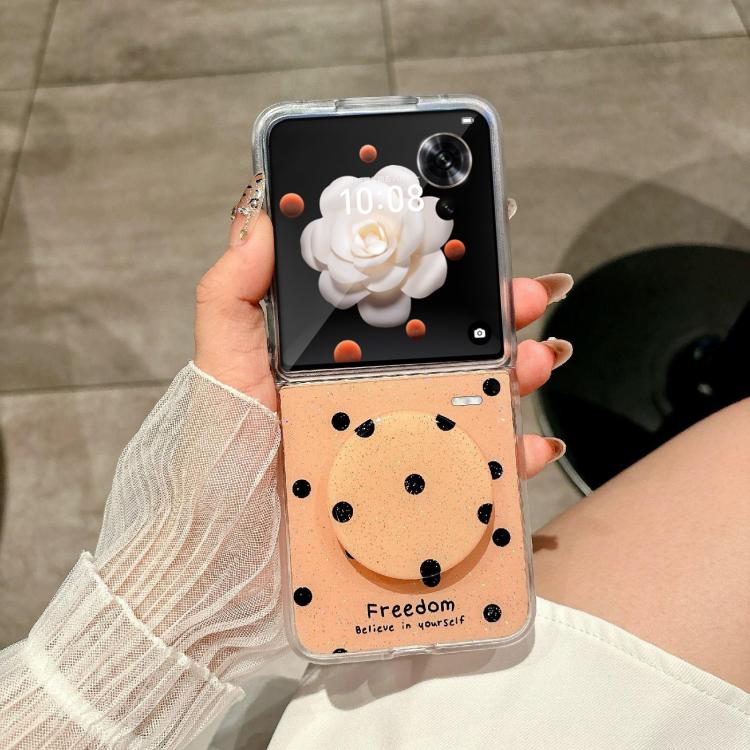 For Honor Magic V Flip Glitter Powder Dots Pattern Phone Case with Holder