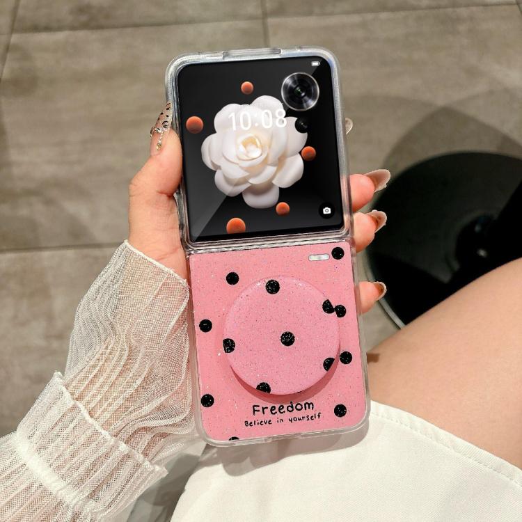 For Honor Magic V Flip Glitter Powder Dots Pattern Phone Case with Holder