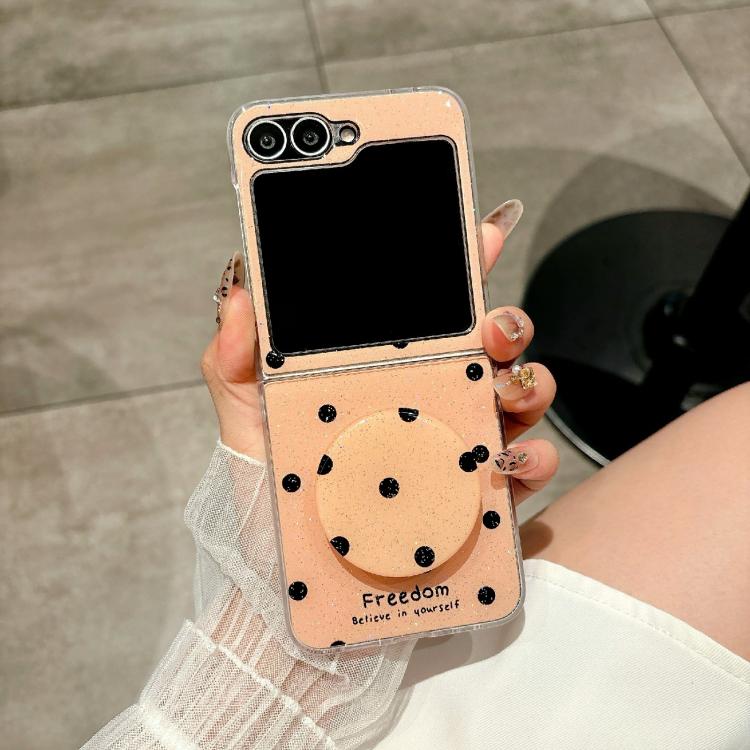 For Samsung Galaxy Z Flip6/7 FE Glitter Powder Dots Pattern Phone Case with Holder