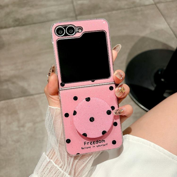 For Samsung Galaxy Z Flip6/7 FE Glitter Powder Dots Pattern Phone Case with Holder