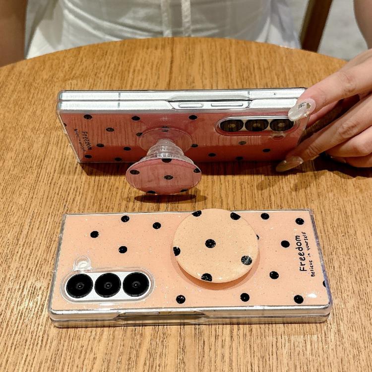 For Samsung Galaxy Z Fold5 Glitter Powder Dots Pattern Phone Case with Holder