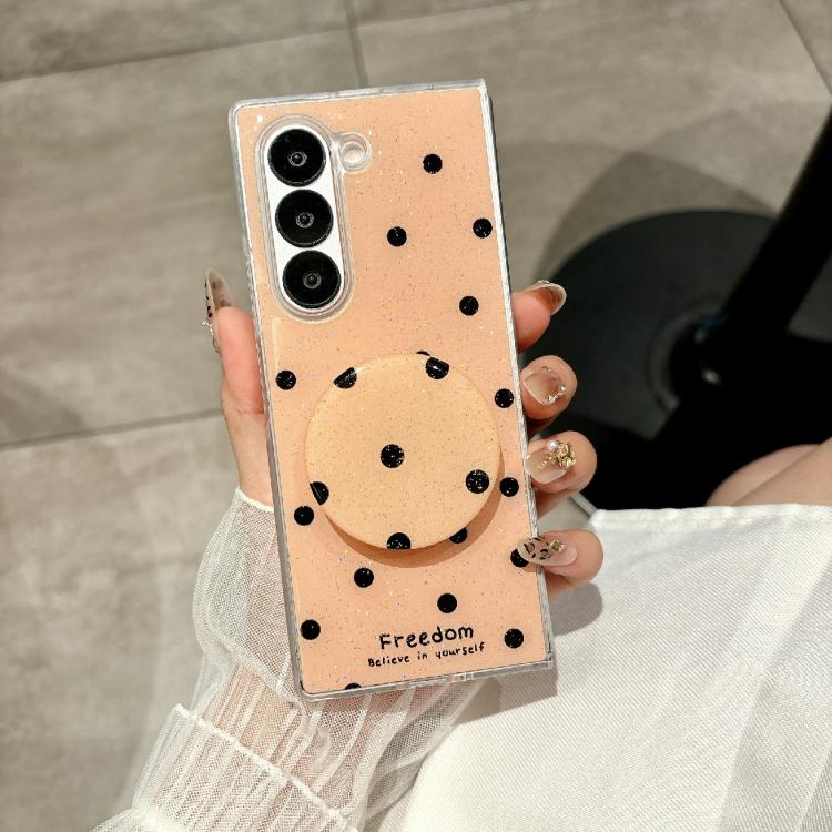For Samsung Galaxy Z Fold5 Glitter Powder Dots Pattern Phone Case with Holder