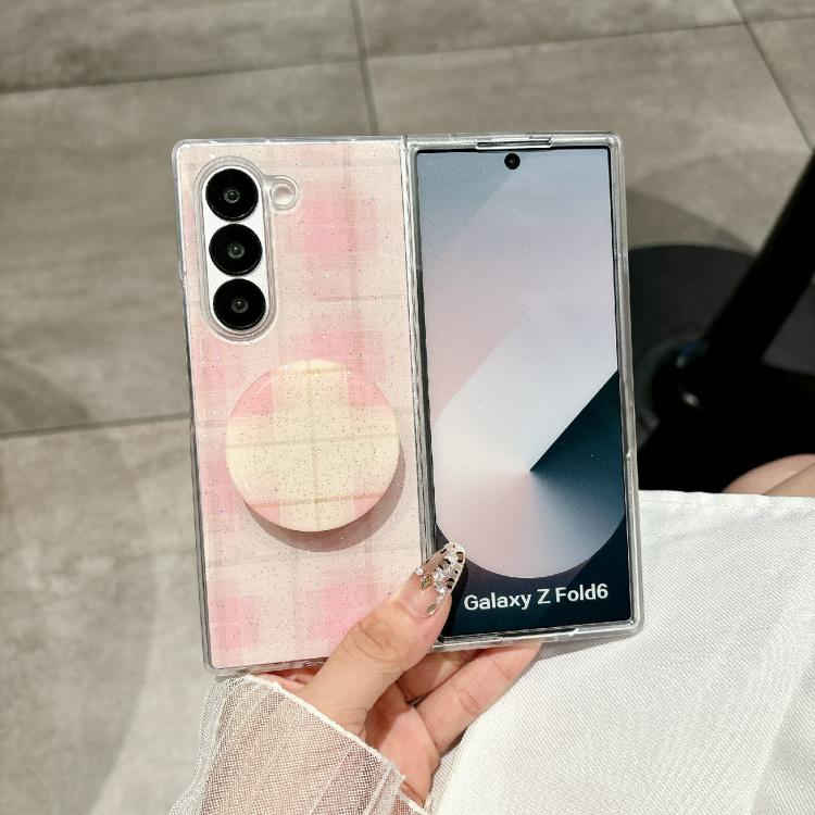 For Samsung Galaxy Z Fold5 Glitter Powder Dots Pattern Phone Case with Holder
