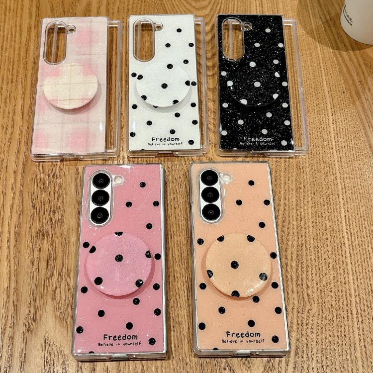 For Samsung Galaxy Z Fold5 Glitter Powder Dots Pattern Phone Case with Holder