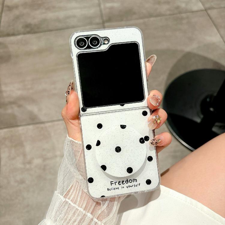For Samsung Galaxy Z Flip5 Glitter Powder Dots Pattern Phone Case with Holder