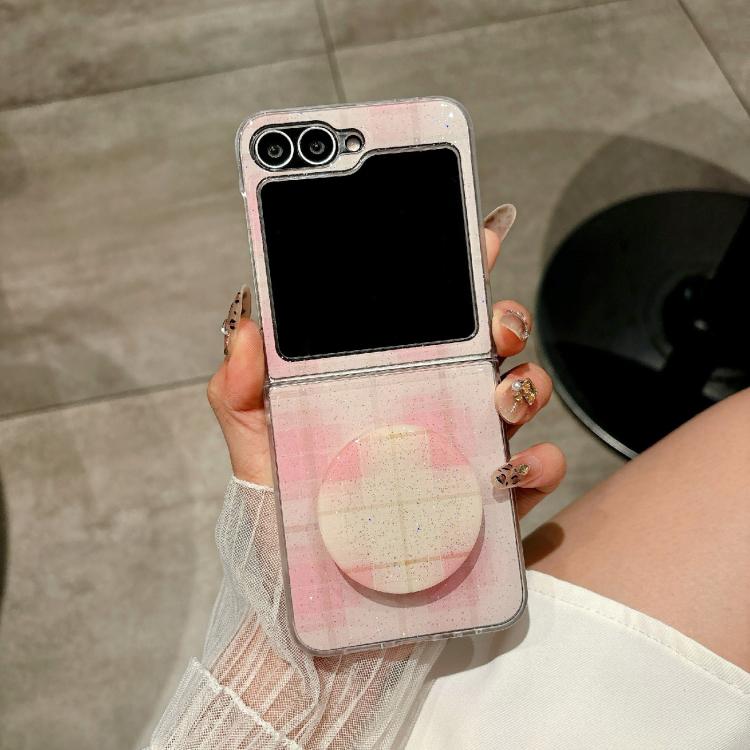 For Samsung Galaxy Z Flip5 Glitter Powder Dots Pattern Phone Case with Holder