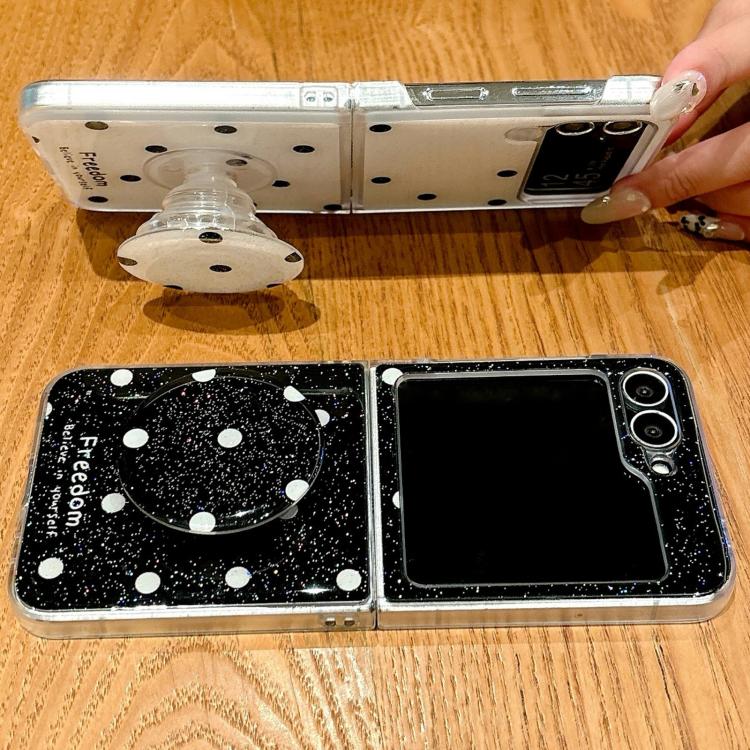 For Samsung Galaxy Z Flip5 Glitter Powder Dots Pattern Phone Case with Holder