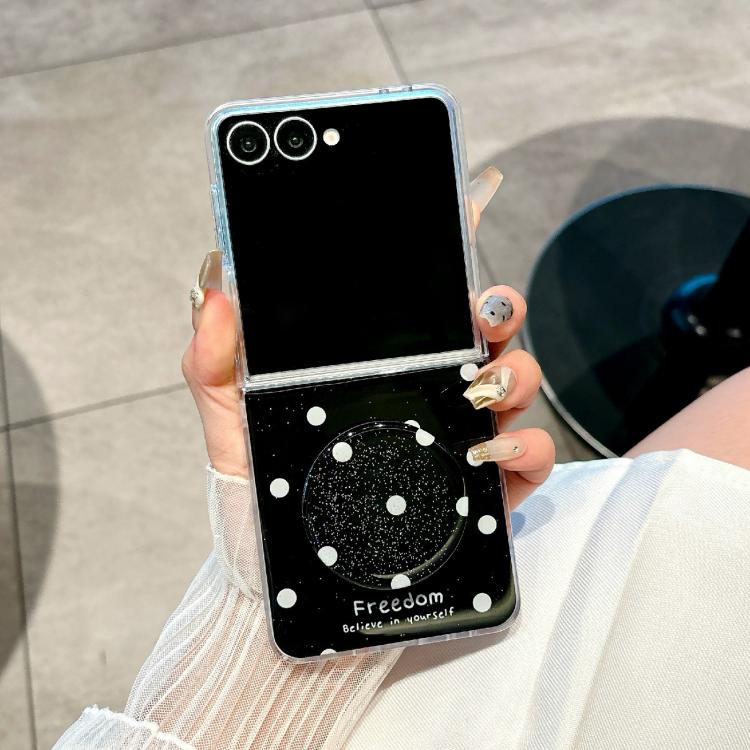 For Samsung Galaxy Z Flip7 5G Glitter Powder Dots Pattern Phone Case with Holder