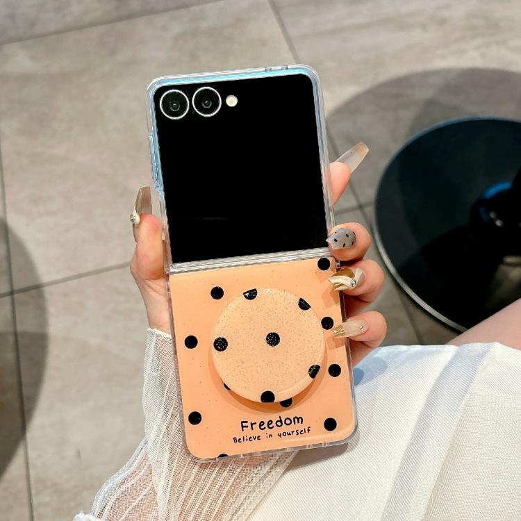 For Samsung Galaxy Z Flip7 5G Glitter Powder Dots Pattern Phone Case with Holder