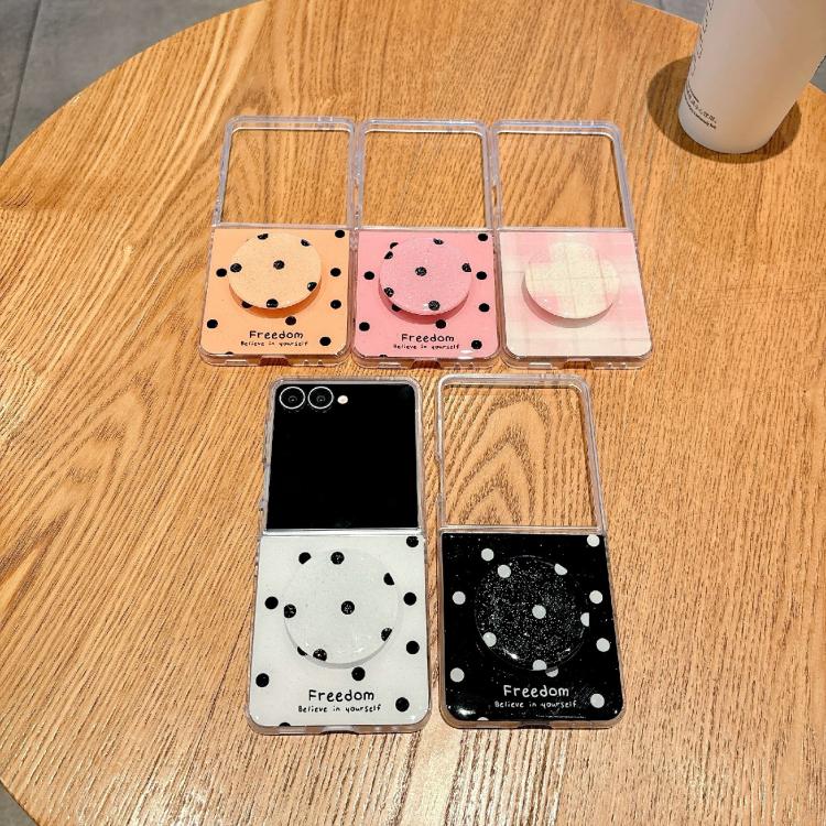 For Samsung Galaxy Z Flip7 5G Glitter Powder Dots Pattern Phone Case with Holder